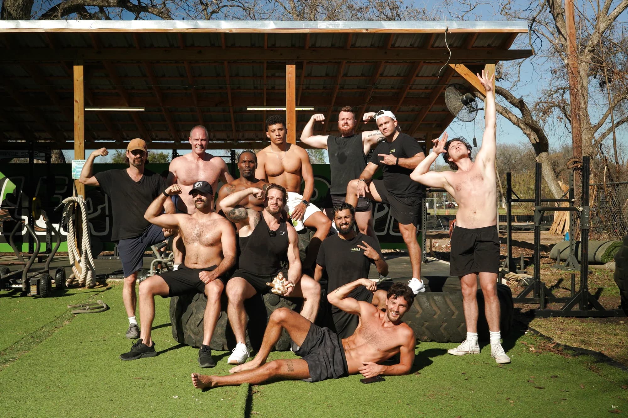 Jarred Curcio with the community after a workout in Austin, Texas