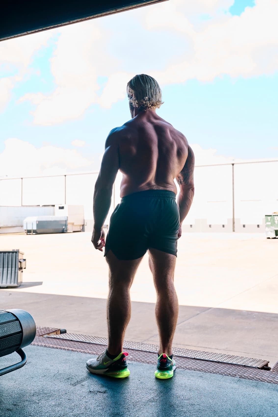 Jarred standing in the gym doorway